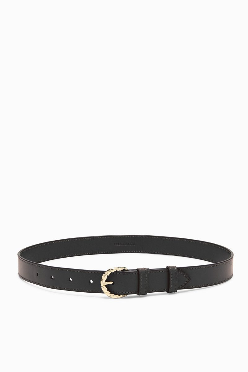 FA241308 Twisted Buckle Belt Sierra NOIR