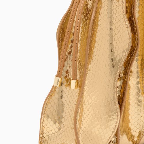 PS25 AdriaPleatedWaveCrossbody GoldEmbossed c web