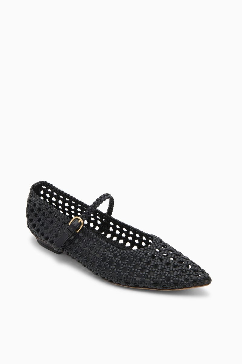 UJ430101A GRACIE POINTY TOE FLAT NOIR b web