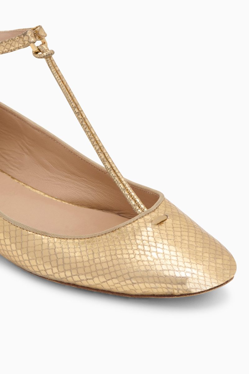 UJ43060A LOUISE MARYJANE BALLET FLAT GOLD PYTHON c r