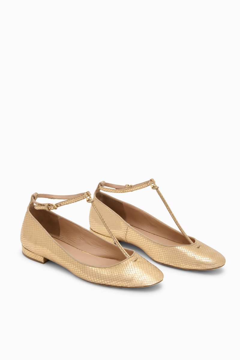 UJ43060A LOUISE MARYJANE BALLET FLAT GOLD PYTHON d r