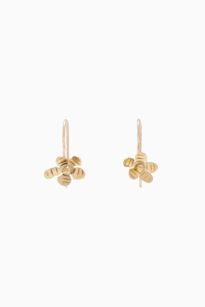 UJ991472 MINIFLOWERDROPEARRING BRASS a r web