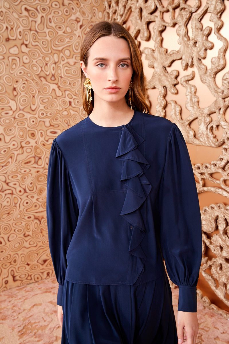 ULLA JOHNSON AdelaideBlouse MIDNIGHT 073