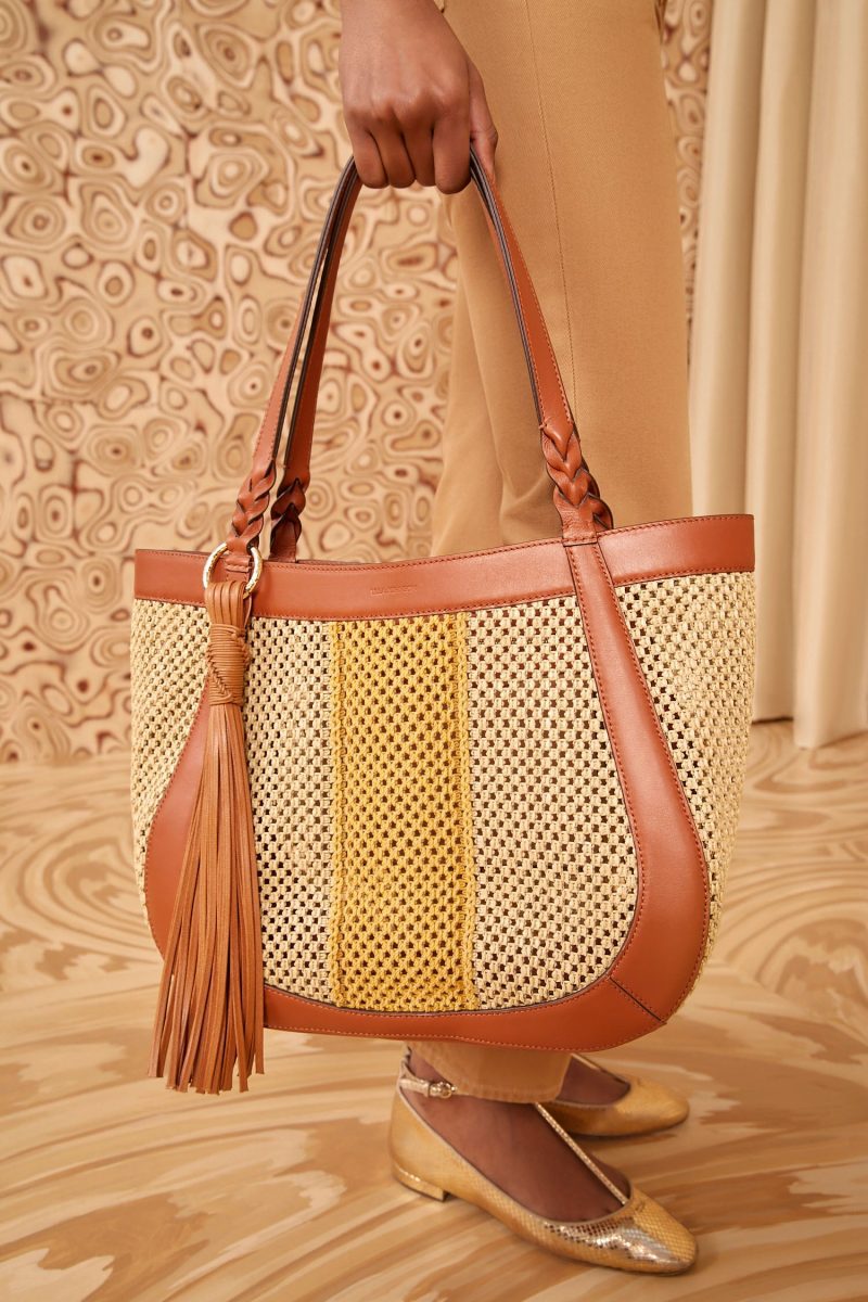 ULLA JOHNSON Albers Tote RAFFIA STRIPE 008