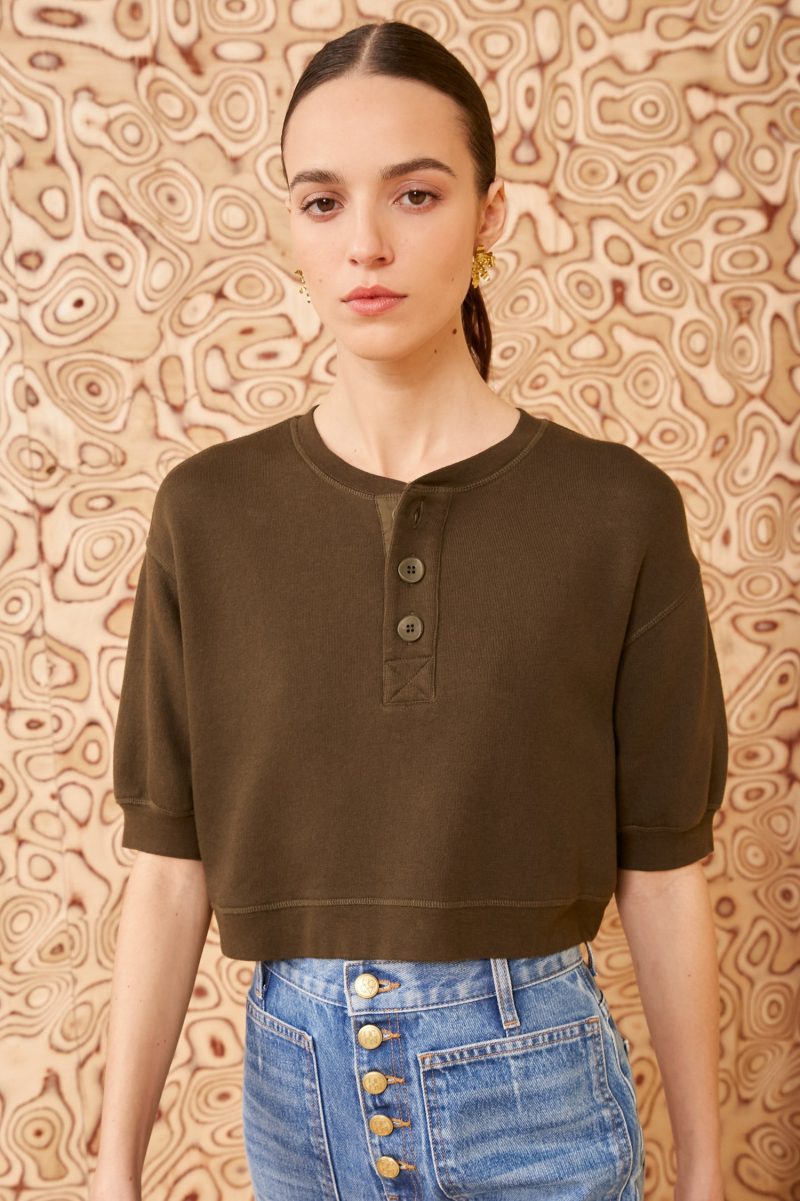 ULLA JOHNSON Blake Top MILITAIRE 04