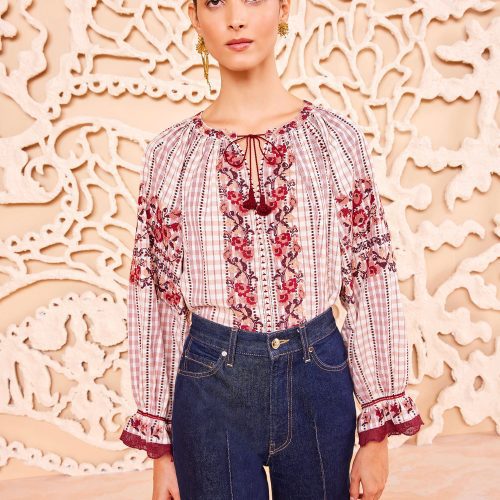 ULLA JOHNSON Emi Blouse MADRAS 03 UPDATE