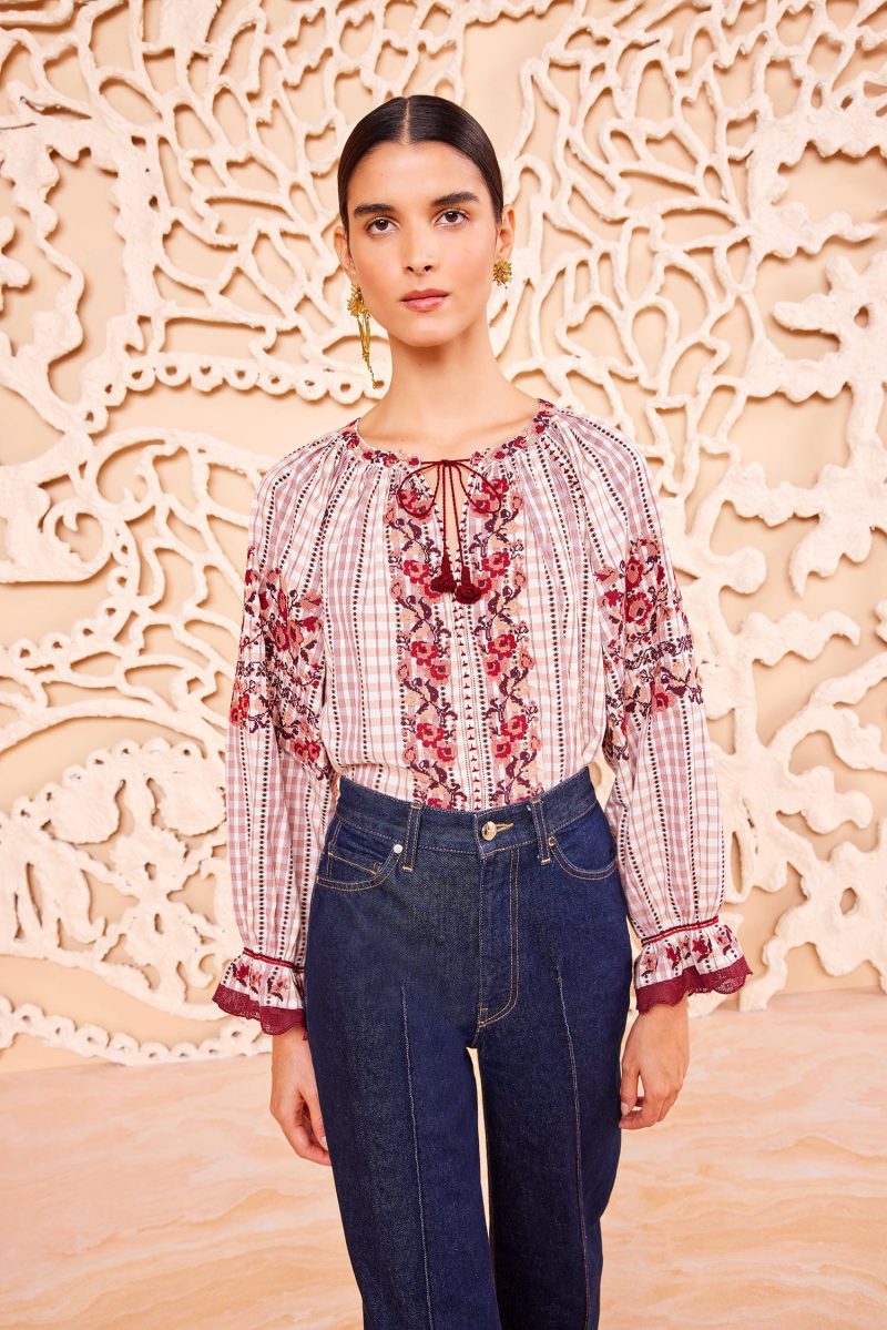 ULLA JOHNSON Emi Blouse MADRAS 03 UPDATE