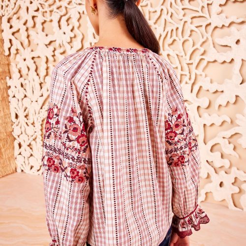 ULLA JOHNSON Emi Blouse MADRAS 04