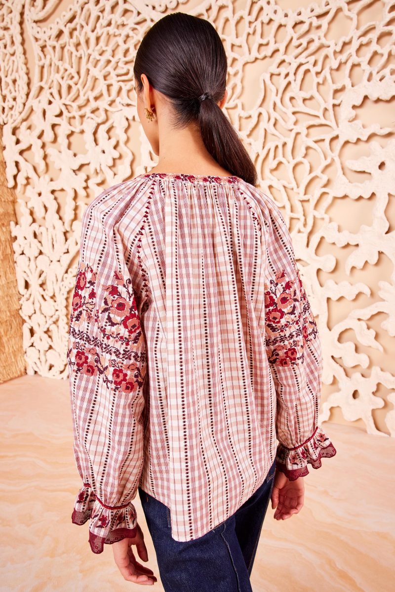 ULLA JOHNSON Emi Blouse MADRAS 04