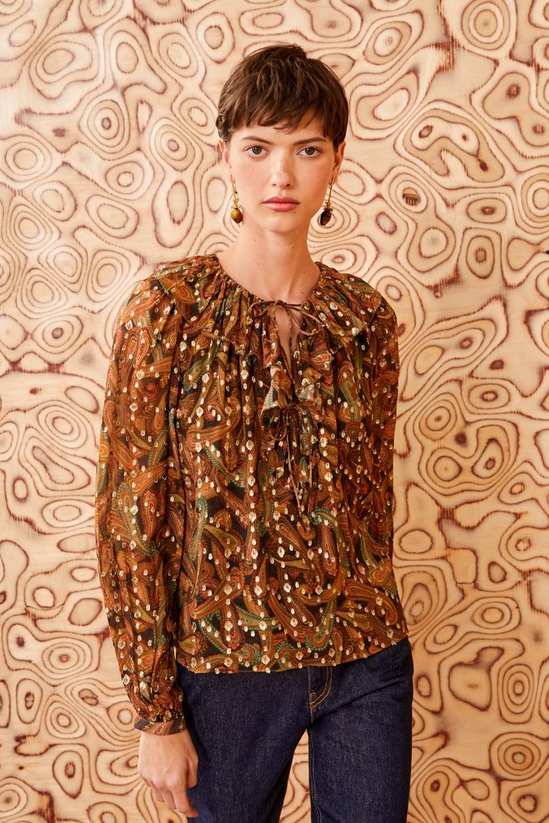 ULLA JOHNSON Emilie Blouse TIGER S EYE UPDATE