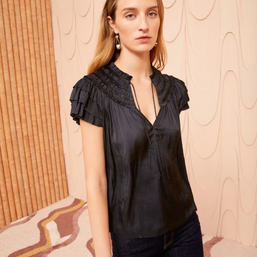 ULLA JOHNSON Eva Top Noir 0086