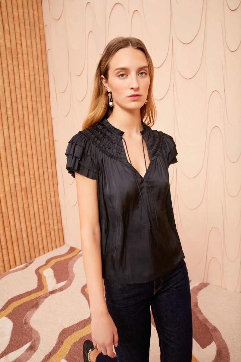 ULLA JOHNSON Eva Top Noir 0086