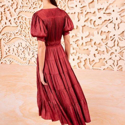 ULLA JOHNSON Mirabelle Dress CLARET 04