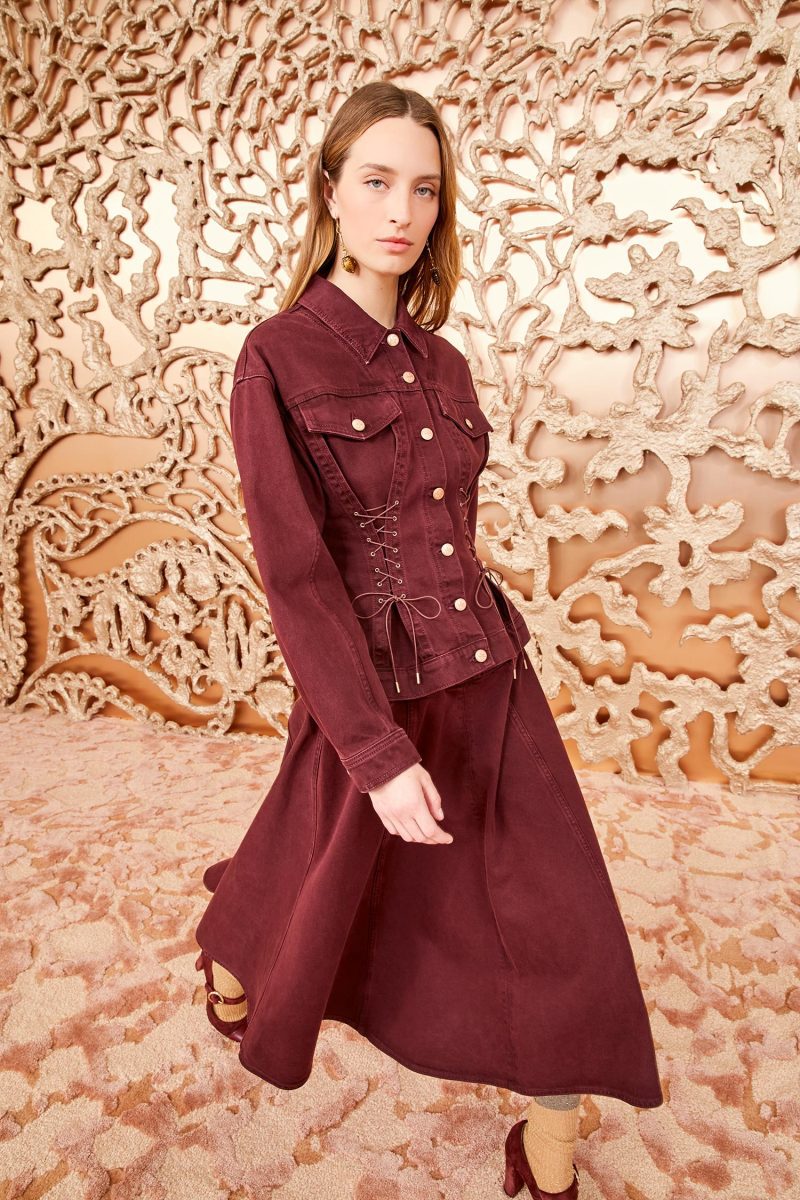 ULLA JOHNSON Naomi Jacket CLARET 01 MAIN