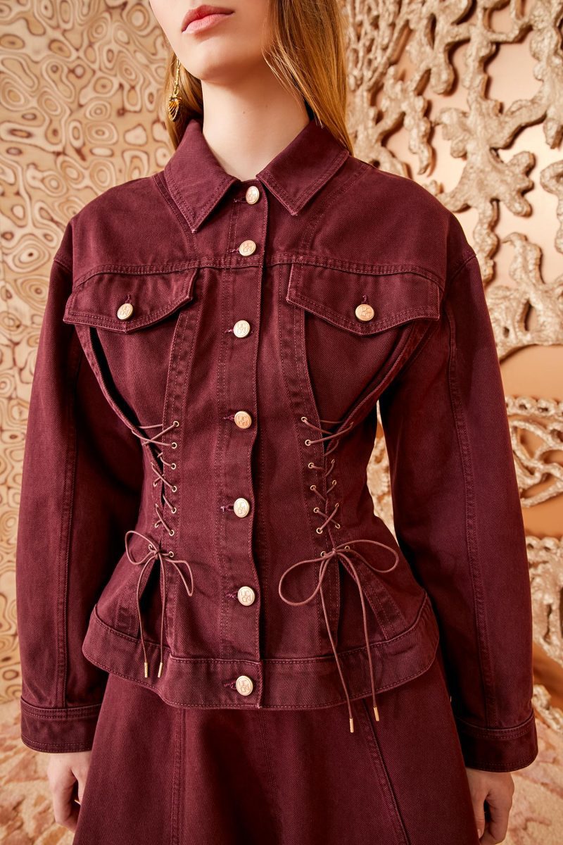 ULLA JOHNSON Naomi Jacket CLARET 02 ALT